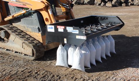 sand bag attachment for skid steer|sand bag filler attachment.